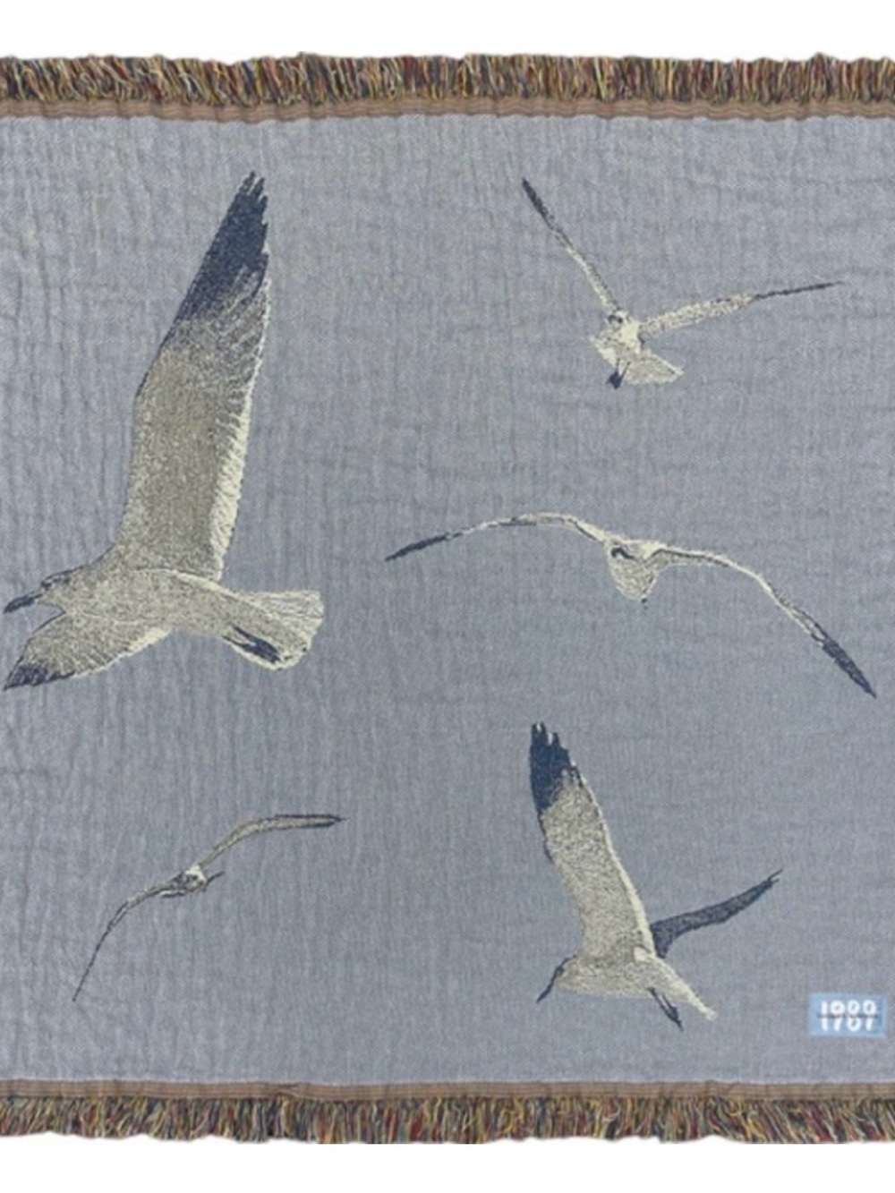 Taylor Swift Blue and Cream Seagull Woven Throw Blanket